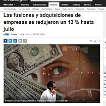 Las fusiones y adquisiciones de empresas se redujeron un 13 % hasta julio